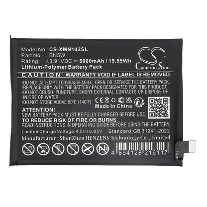 Replacement Battery for Redni 24116RACCG – Mobile, SmartPhone – 5000mAh / 3.91V