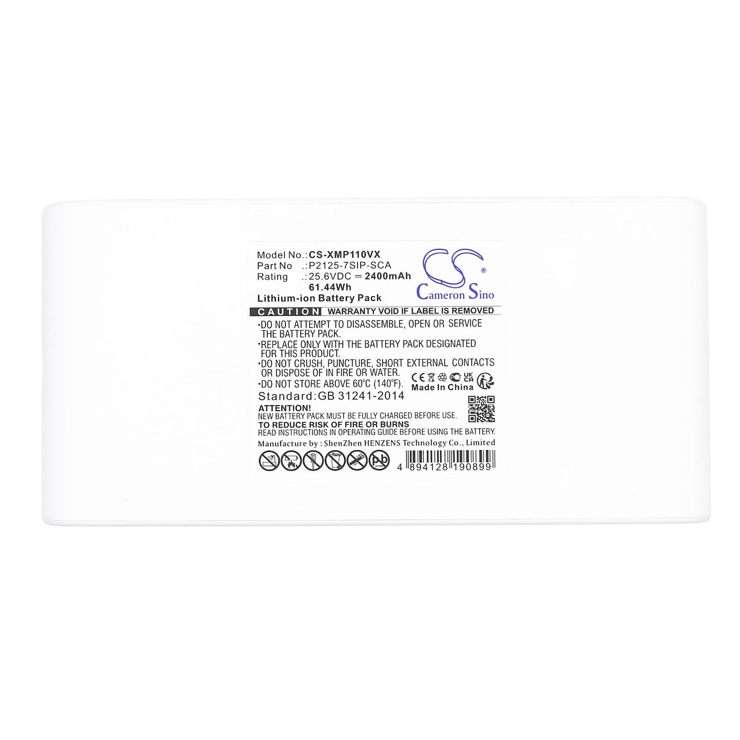 Replacement Battery for Dreame  P10 – Vacuum – 2400mAh / 61.44Wh / 25.6V