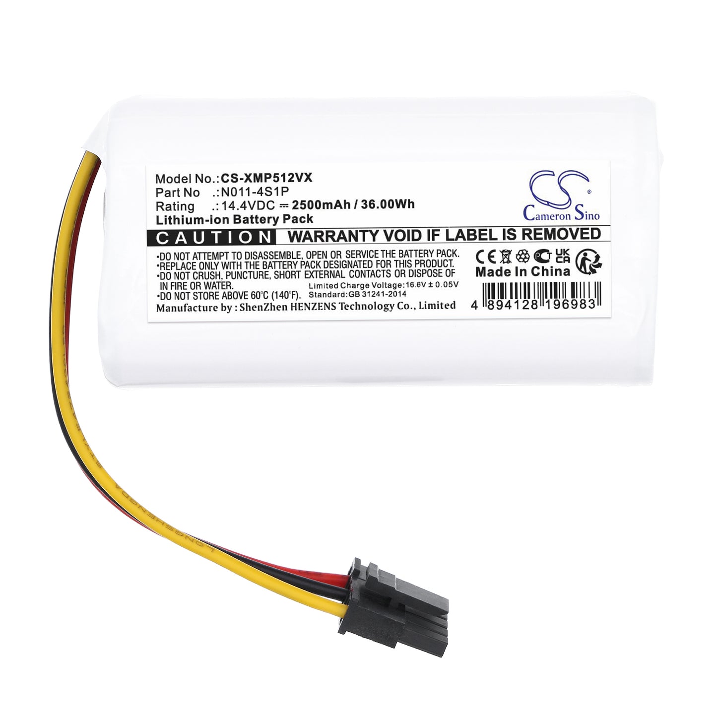 Replacement Battery for Xiaomi  042621, BHR5217EU, Mi Robot vacuum Mop 2 Lite, MJSTL, Mop 2 Lite Vacuum – 2500mAh / 36.0Wh