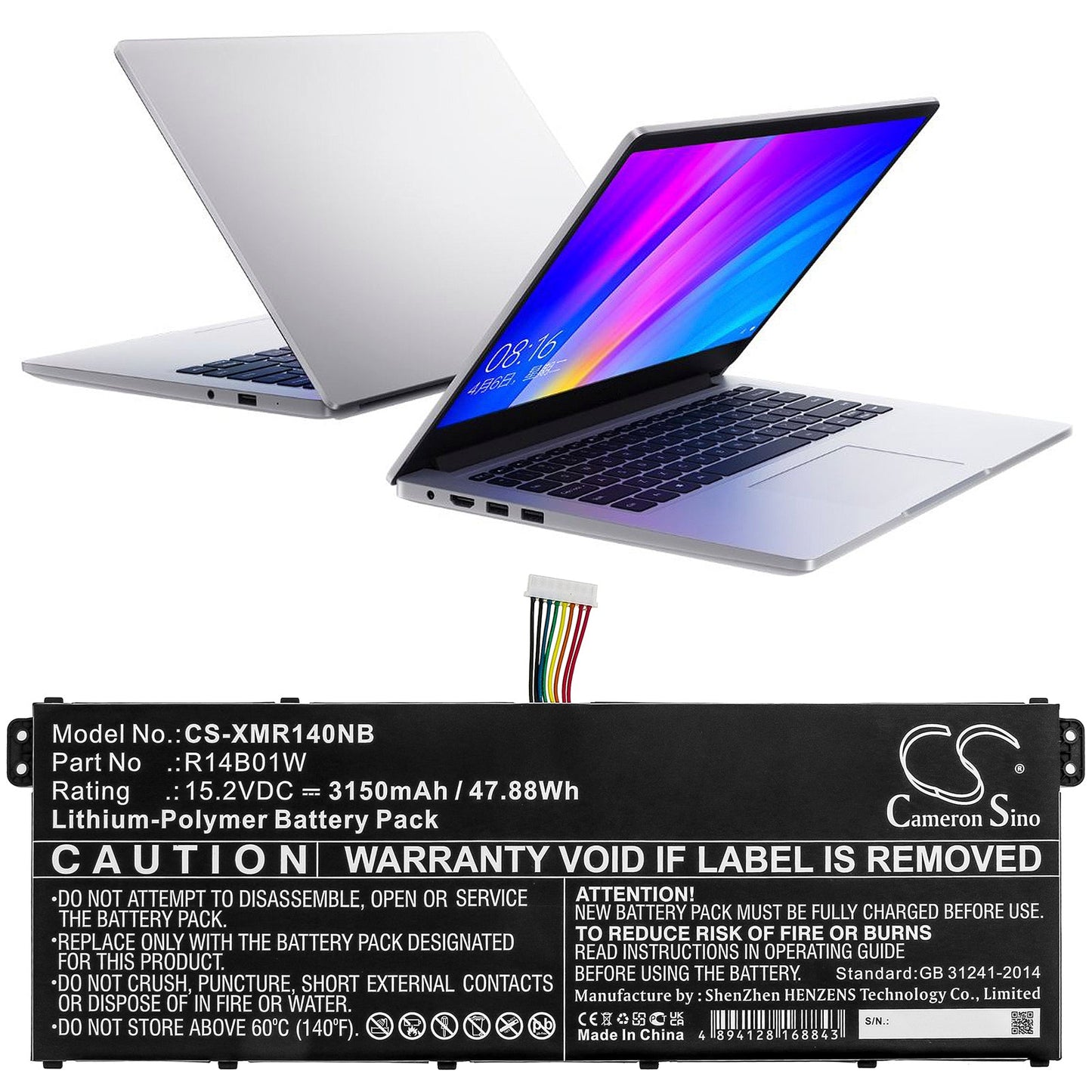 Replacement Battery for Xiaomi  Redmi Book 14 – Notebook, Laptop – 3150mAh / 47.88Wh / 15.2V