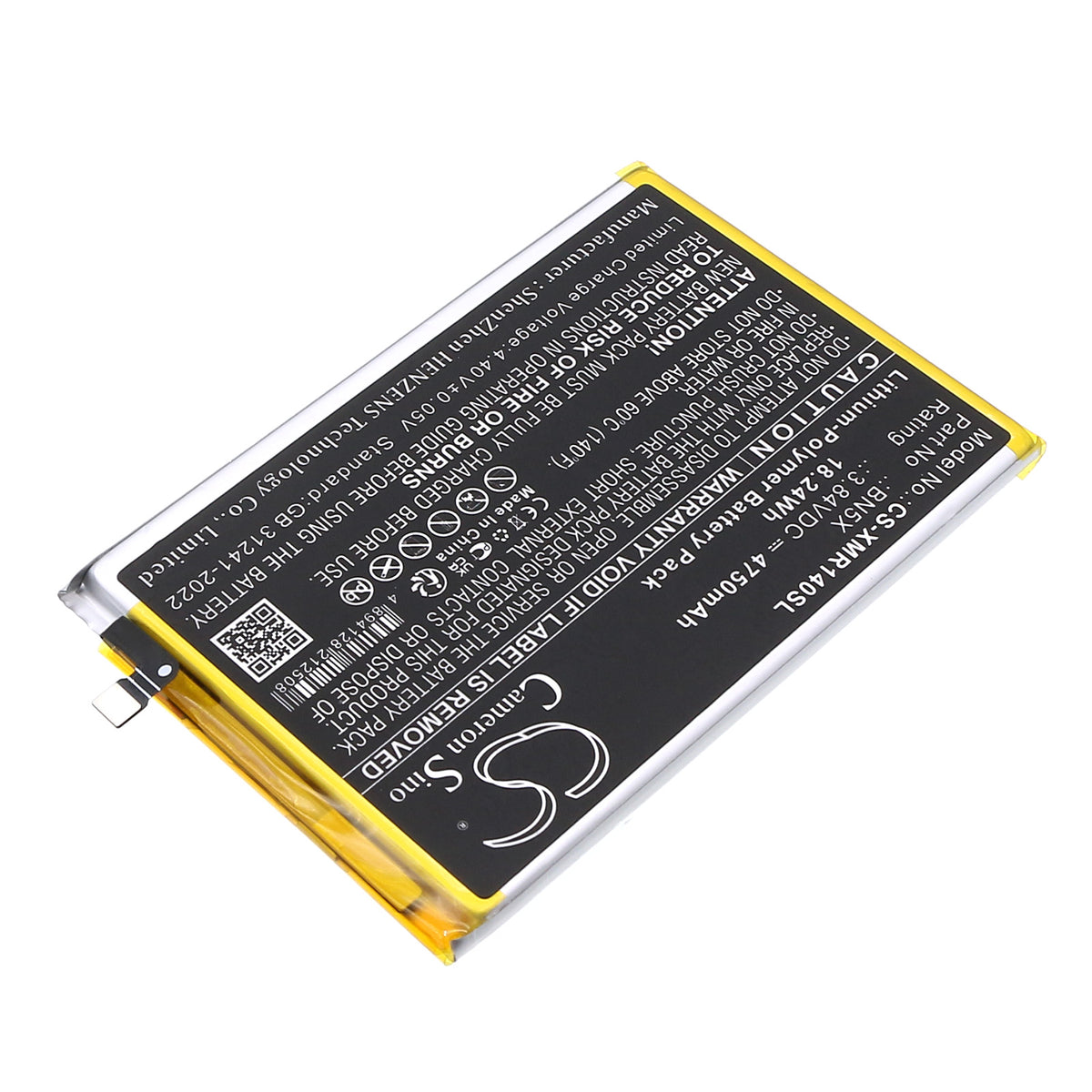 Replacement Battery for Xiaomi 2409BRN2CA – Mobile, SmartPhone – 4750mAh / 3.84V