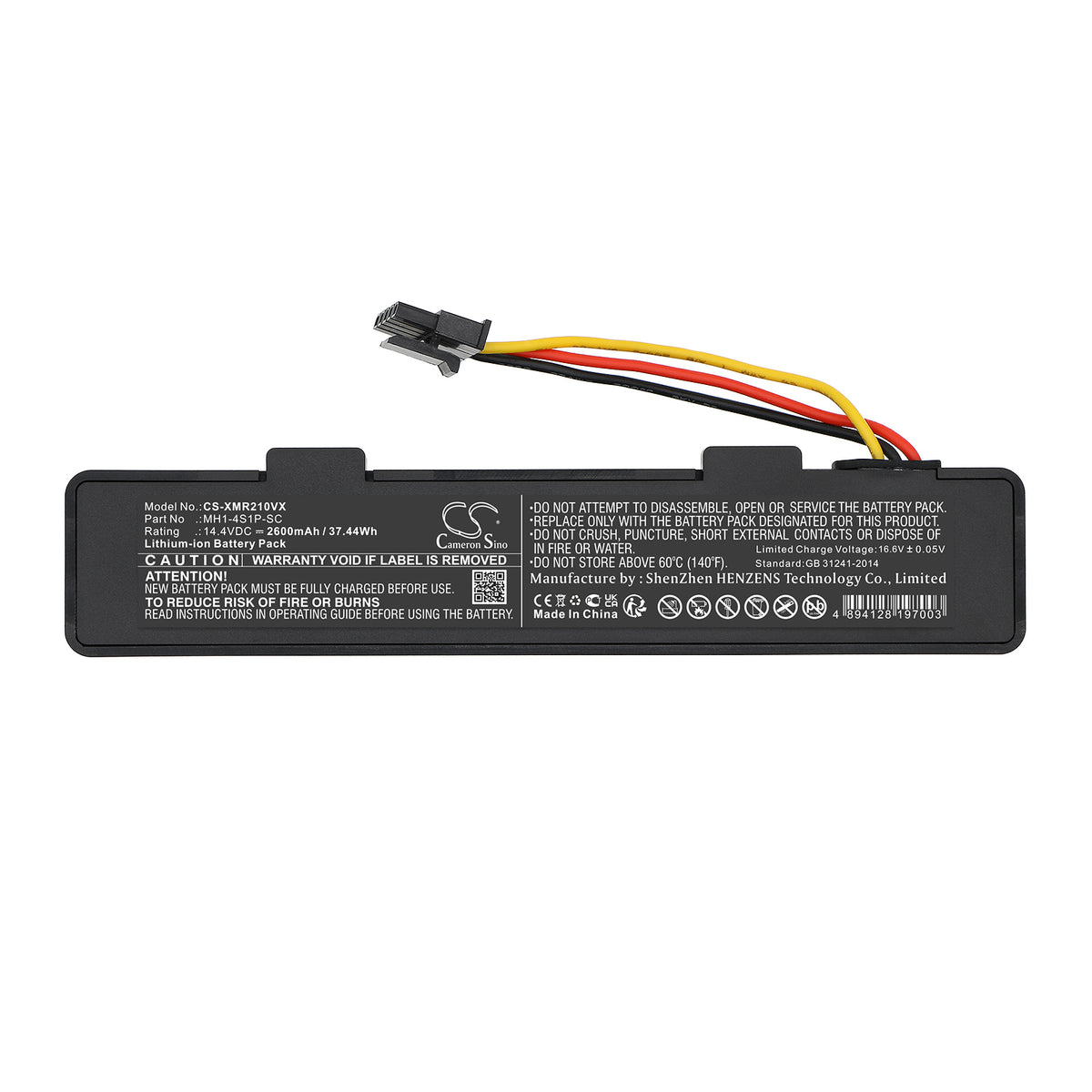 Replacement Battery for Viomi | Xiaomi | Haier | Proscenic V-RVCLM26B – Vacuum – 2600mAh / 14.4V