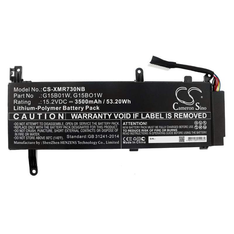 Replacement Battery for Xiaomi  171502-AD – Notebook, Laptop – 3500mAh / 53.20Wh / 15.2V