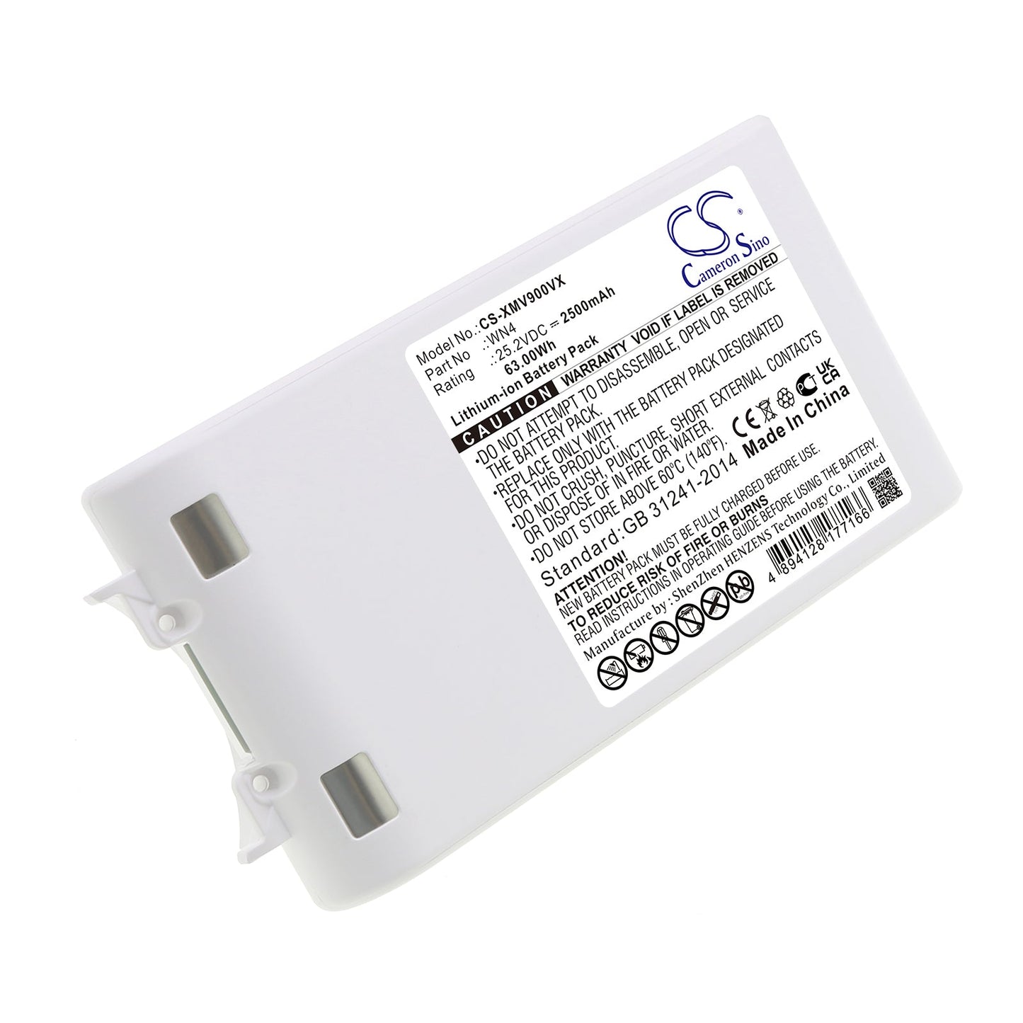 Replacement Battery for Dreame  V10 – Vacuum – 2500mAh / 63.00Wh / 25.2V