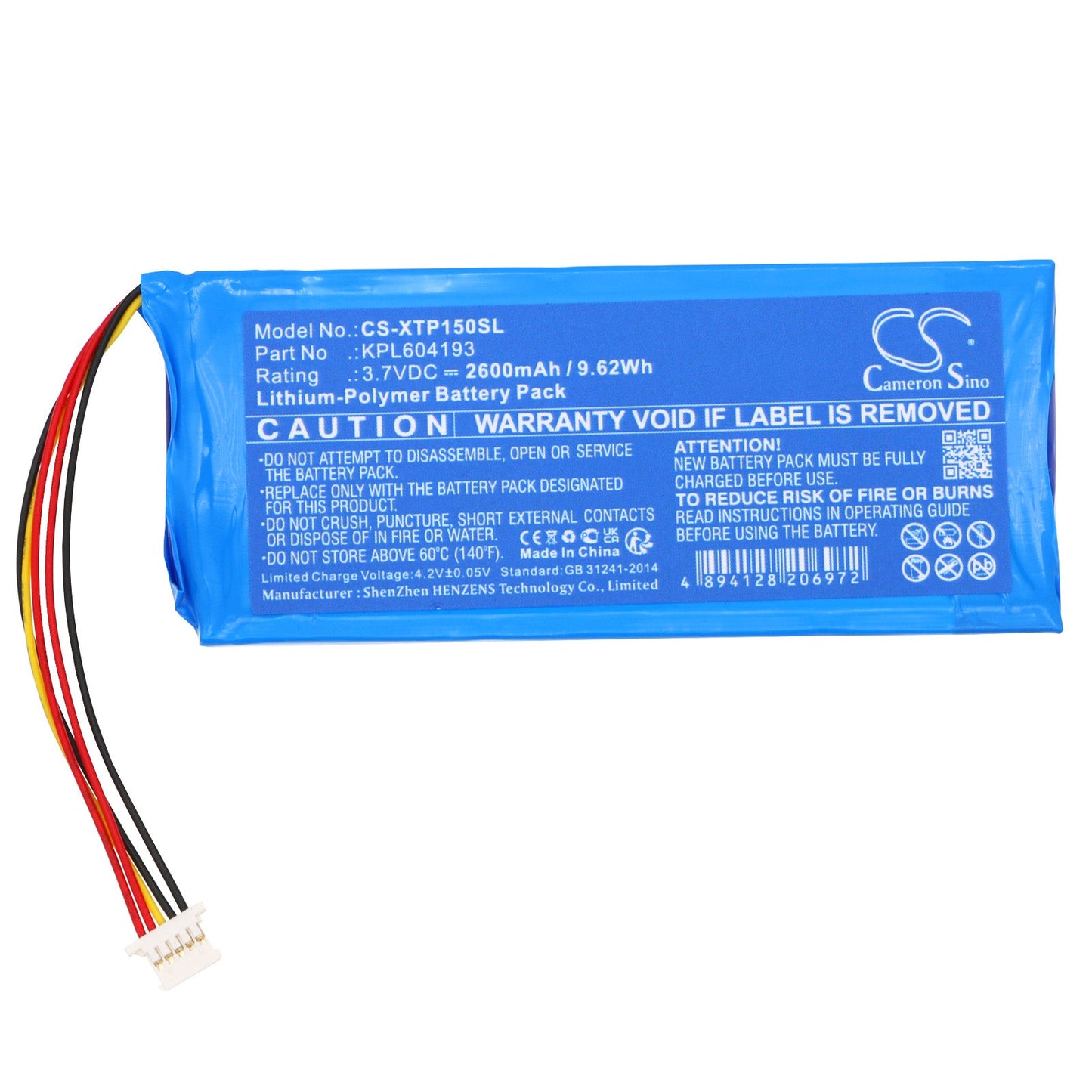 Replacement Battery for XTOOL  A30 PRO Diagnostic Scan Too – Diagnostic Scanner – 2600mAh / 9.62Wh / 3.7V