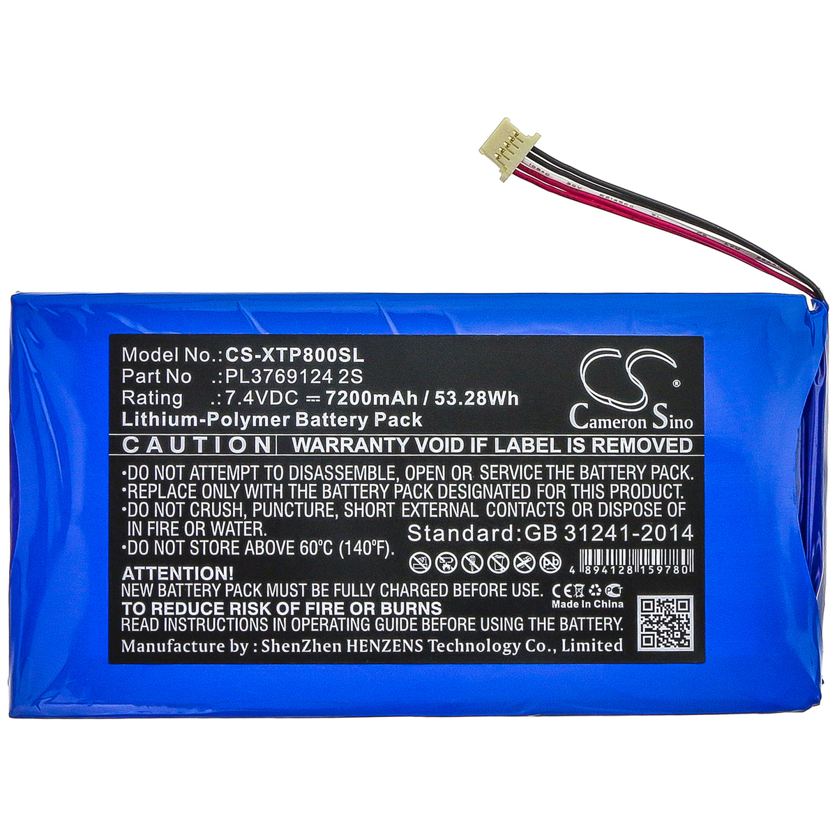 Replacement Battery for XTOOL | Langren PS80 – Diagnostic Scanner – 7200mAh / 7.4V
