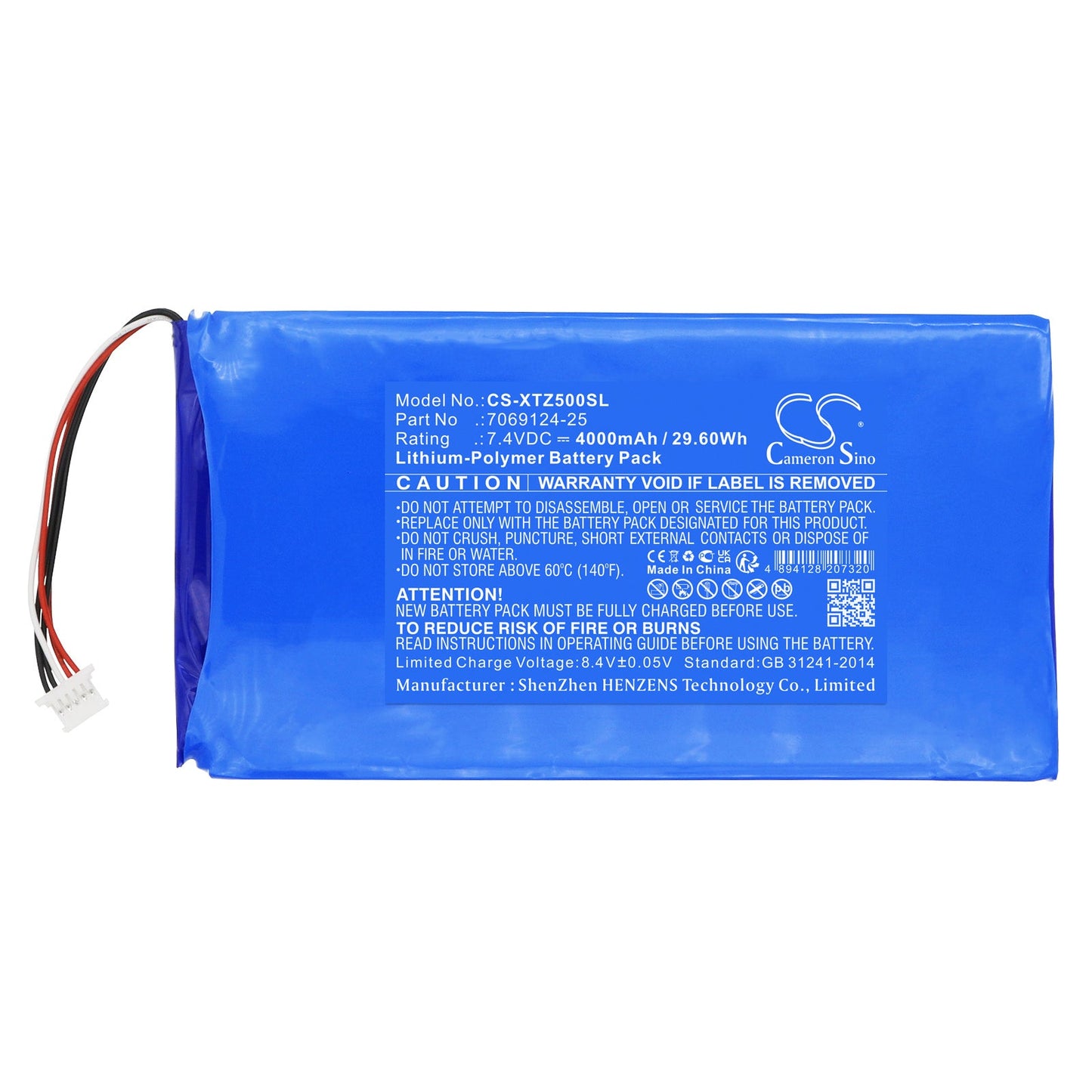Replacement Battery for XTOOL  EZ500 Gasoline – Diagnostic Scanner – 4000mAh / 29.6Wh / 7.4V