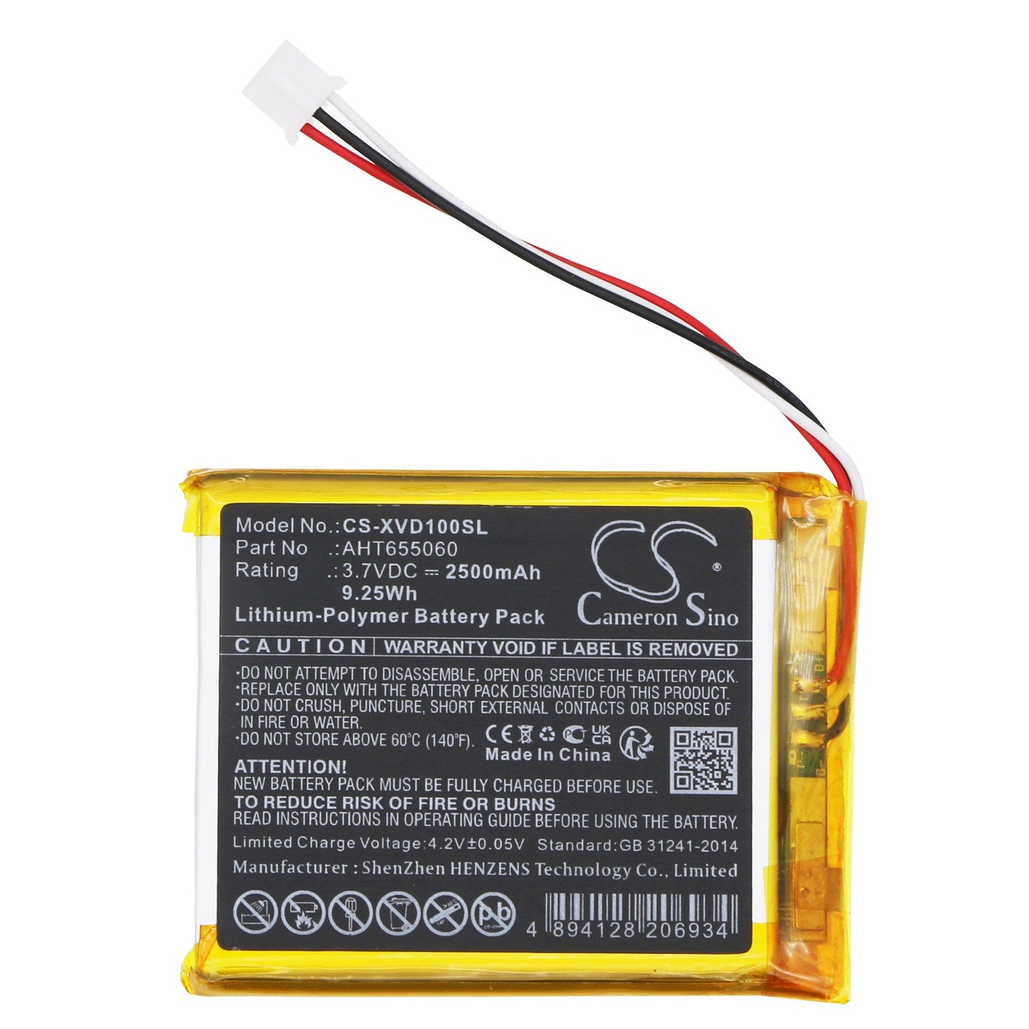 Replacement Battery for Xhorse  VVDI Key Tool Max Programming  – Diagnostic Scanner – 2500mAh / 9.25Wh / 3.7V