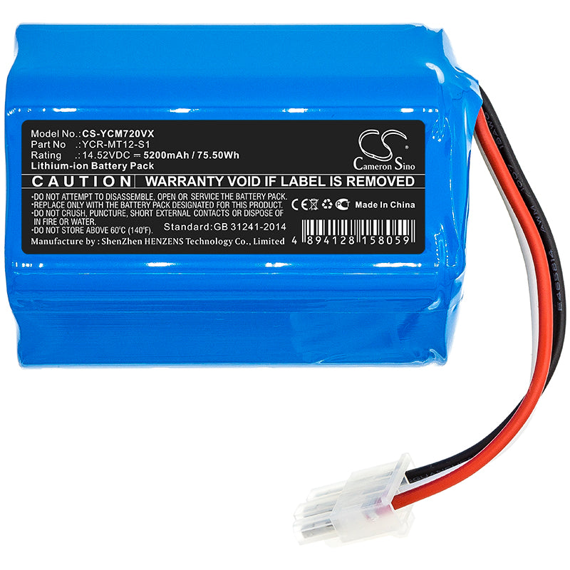Replacement Battery for iCLEBO  O5 – Vacuum – 5200mAh / 75.50Wh / 14.52V