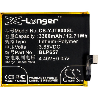 Replacement Battery for OnePlus  6 – Mobile, SmartPhone – 3300mAh / 12.71Wh / 3.85V