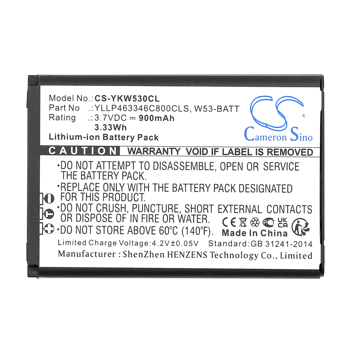 Replacement Battery for Yealink W53 – Cordless Phone – 900mAh / 3.7V