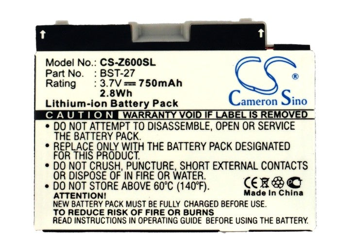 Replacement Battery for Sony Ericsson Z600 – Mobile, SmartPhone – 750mAh / 3.7V - image 5