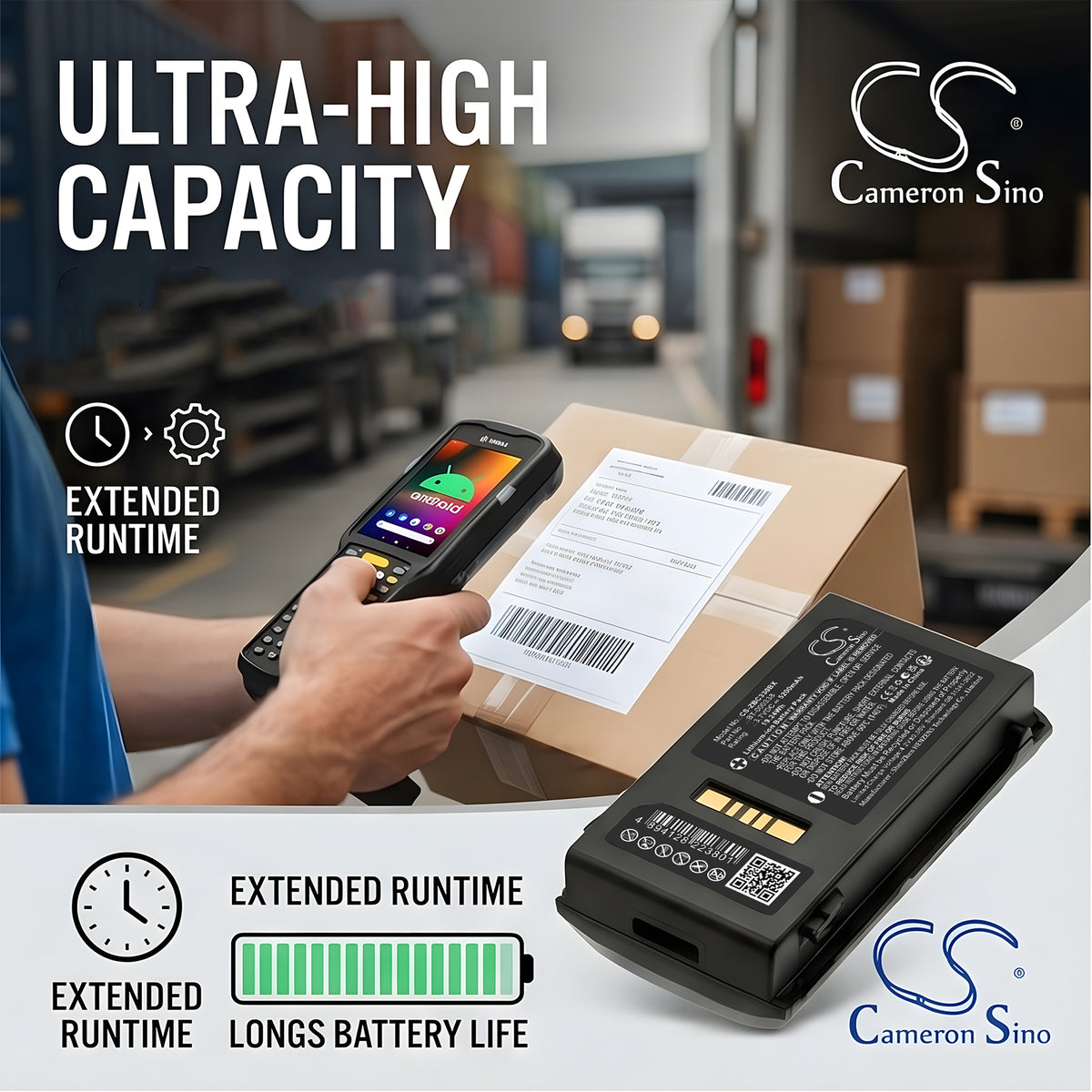 Replacement Battery for Zebra MC33 – Barcode Scanner – 5200mAh / 3.7V