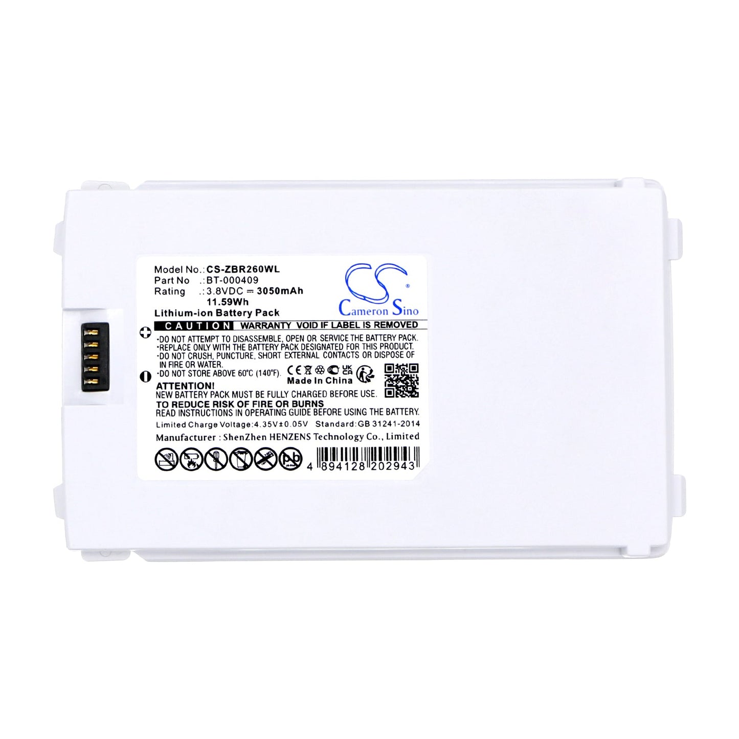Replacement Battery for Zebra  TC21 – Barcode Scanner – 3050mAh / 11.59Wh / 3.8V