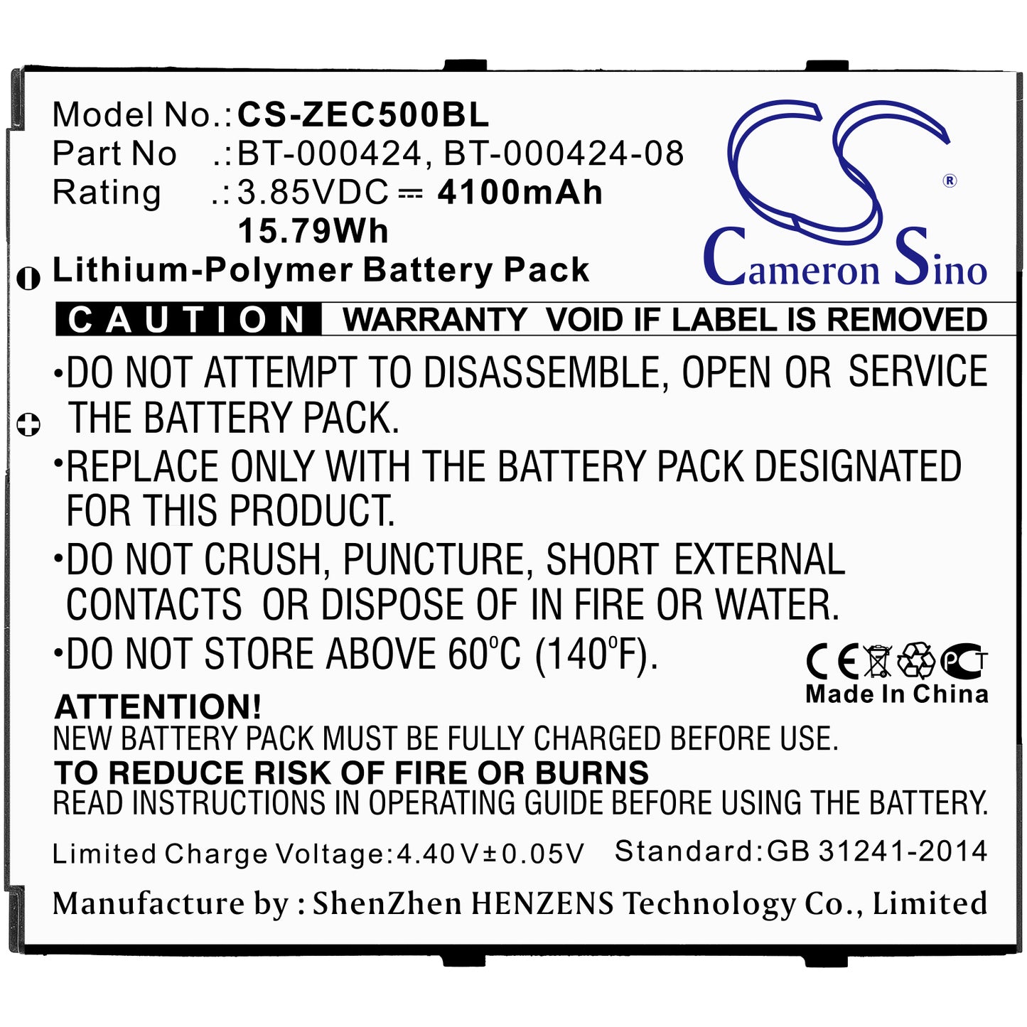 Replacement Battery for Zebra EC50 – Barcode Scanner – 4100mAh / 3.85V - image 3