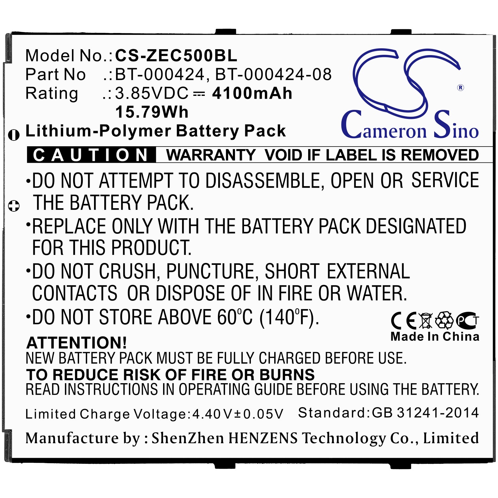 Replacement Battery for Zebra EC50 – Barcode Scanner – 4100mAh / 3.85V - image 3