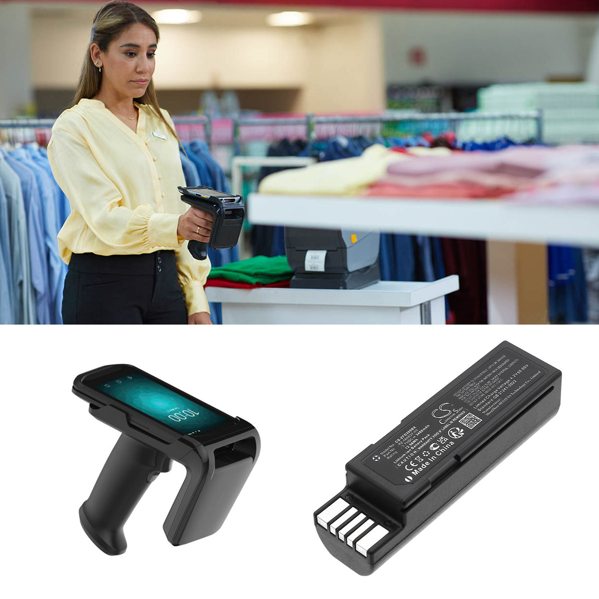 Replacement Battery for Zebra RFD2000 – Barcode Scanner – 3400mAh / 3.7V