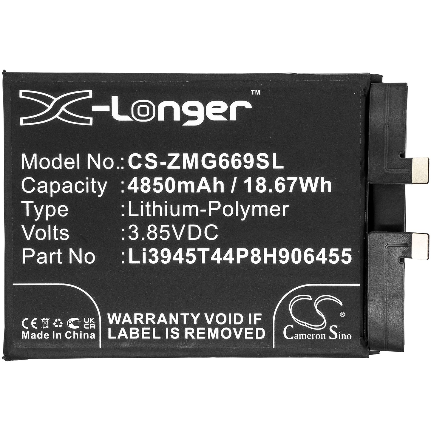 Replacement Battery for ZTE  Nubia Red Magic 6 – Mobile, SmartPhone – 4850mAh / 18.67Wh / 3.85V
