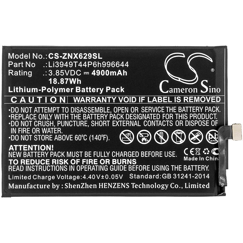 Replacement Battery for ZTE  Nubia Red Magic 3s – Mobile, SmartPhone – 4900mAh / 18.87Wh / 3.85V