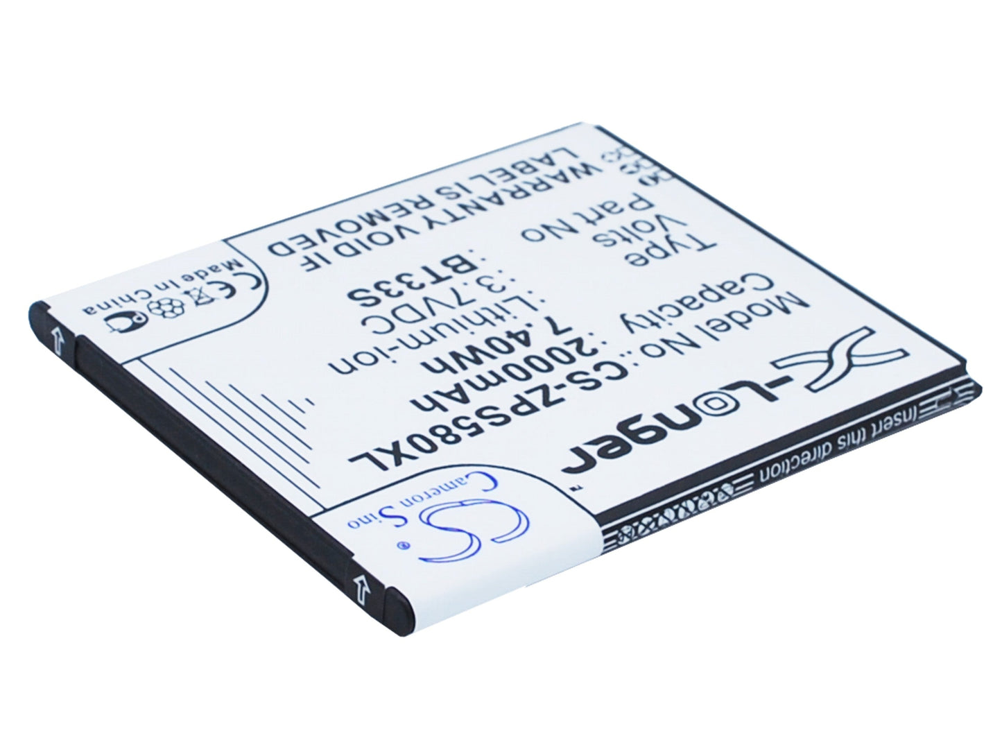 Replacement Battery for ZOPO  6580 – Mobile, SmartPhone – 2000mAh / 7.40Wh / 3.7V