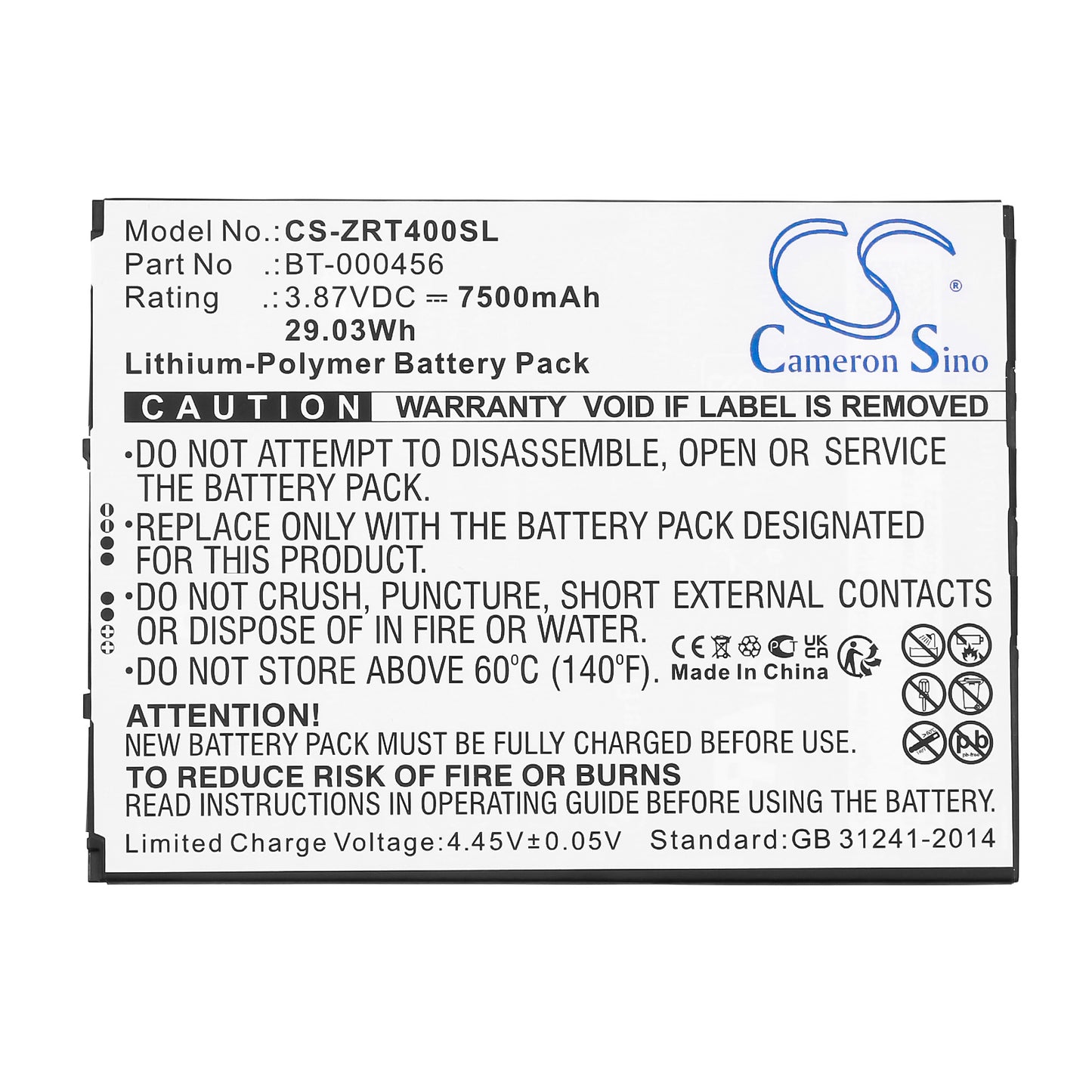 Replacement Battery for Zebra ET40 – Tablet – 7500mAh / 3.87V - image 5