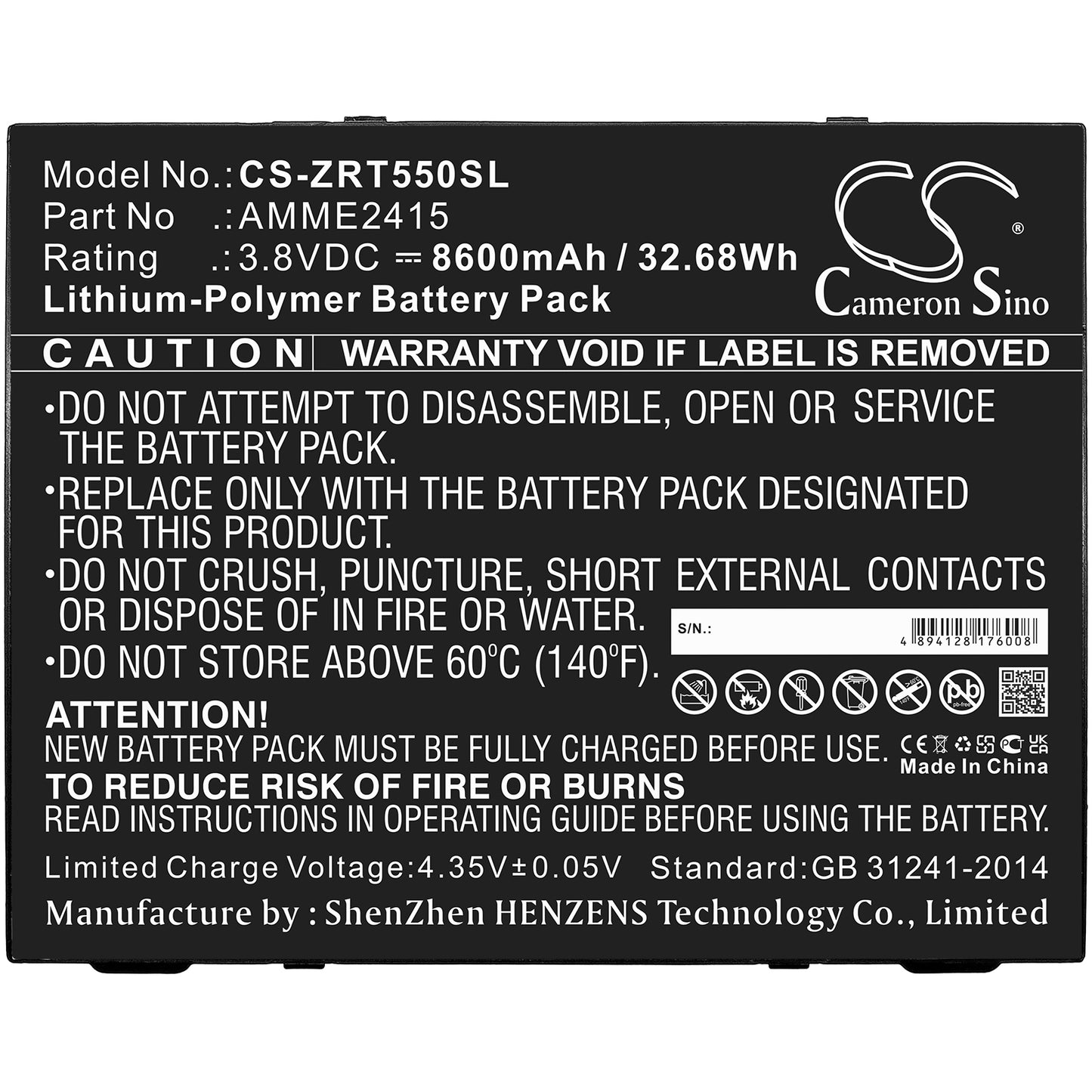 Replacement Battery for Zebra ET50 10-Inch – Tablet – 8600mAh / 3.8V - image 5