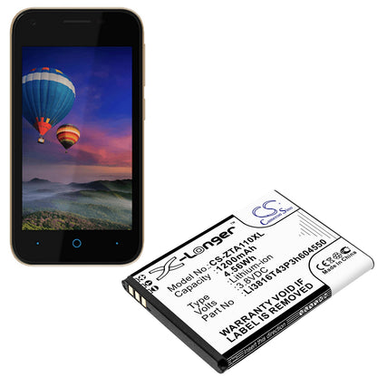 Replacement Battery for ZTE  Blade A110 – Mobile, SmartPhone – 1200mAh / 4.56Wh / 3.8V