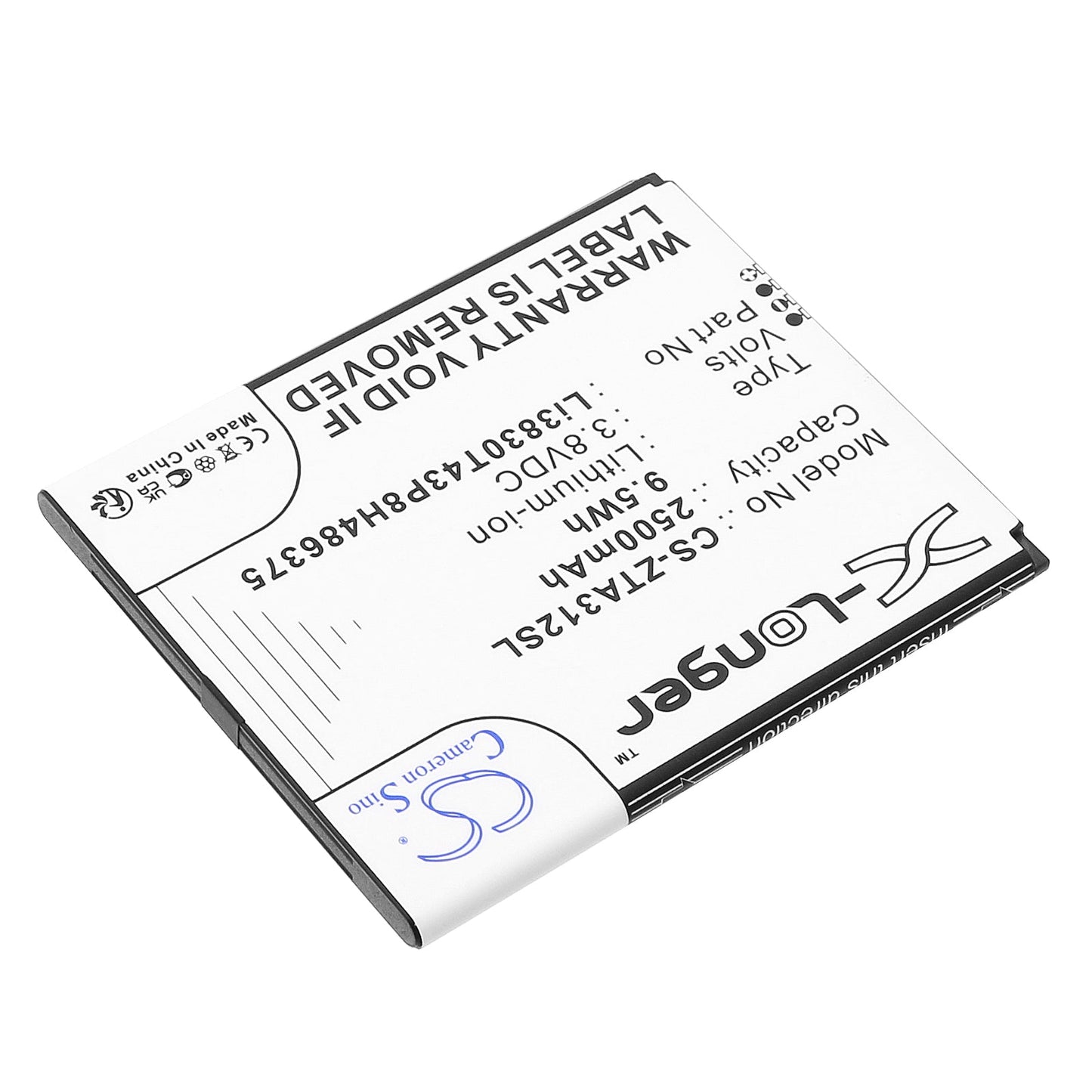 Replacement Battery for ZTE  Blade A31 2021 – Mobile, SmartPhone – 2500mAh / 9.5Wh / 3.8V