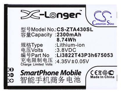 Replacement Battery for Telstra  4GX Buzz – Mobile, SmartPhone – 2300mAh / 8.74Wh / 3.8V
