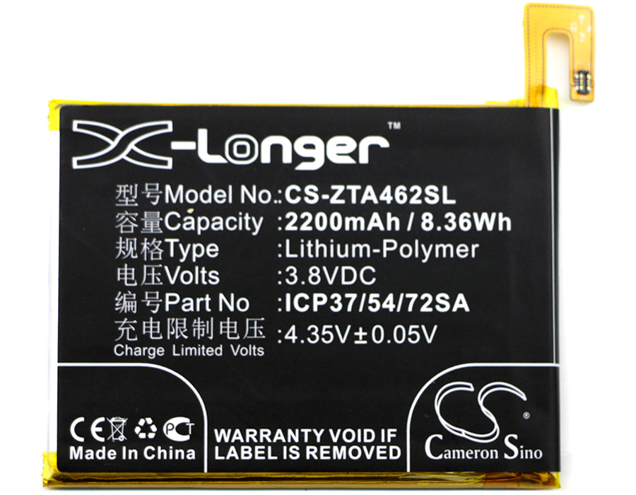 Replacement Battery for ZTE  Blade A310 – Mobile, SmartPhone – 2200mAh / 8.36Wh / 3.8V