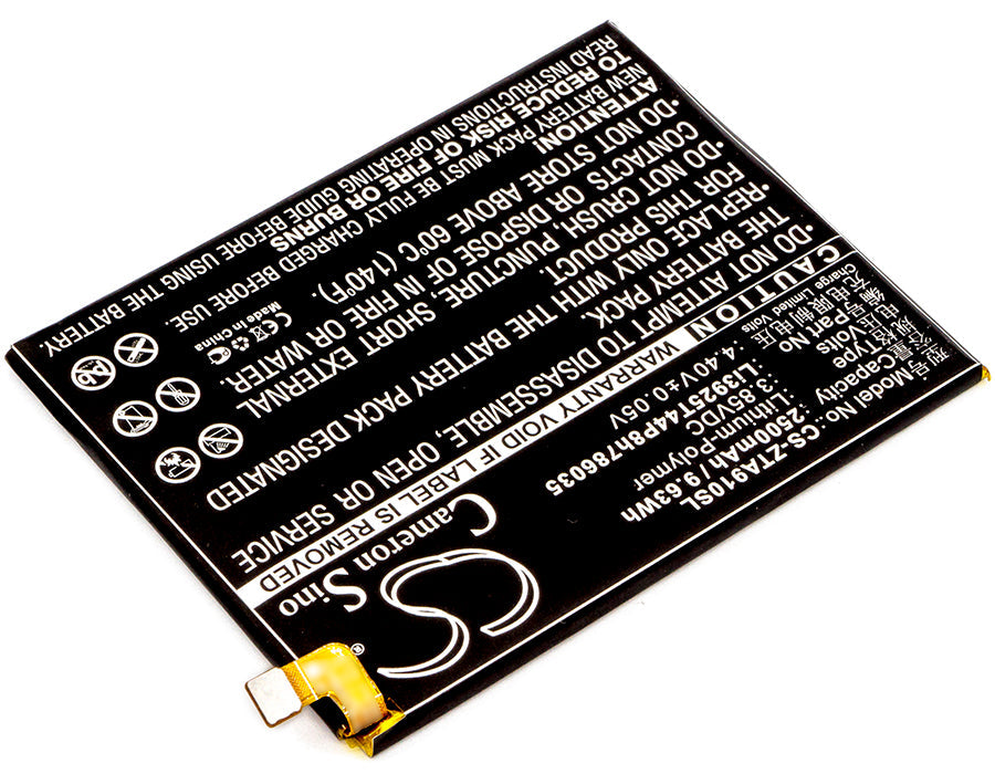 Replacement Battery for ZTE  BA910 – Mobile, SmartPhone – 2500mAh / 9.63Wh / 3.85V