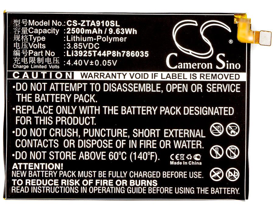 Replacement Battery for Vodafone  Smart Prime 7 – Mobile, SmartPhone – 2500mAh / 9.63Wh / 3.85V