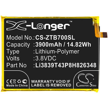Replacement Battery for ZTE  A7010 – Mobile, SmartPhone – 3900mAh / 14.82Wh / 3.8V