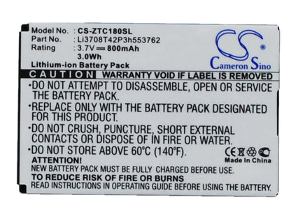 Replacement Battery for ZTE | Telstra C160 – Mobile, SmartPhone – 800mAh / 3.7V - image 1