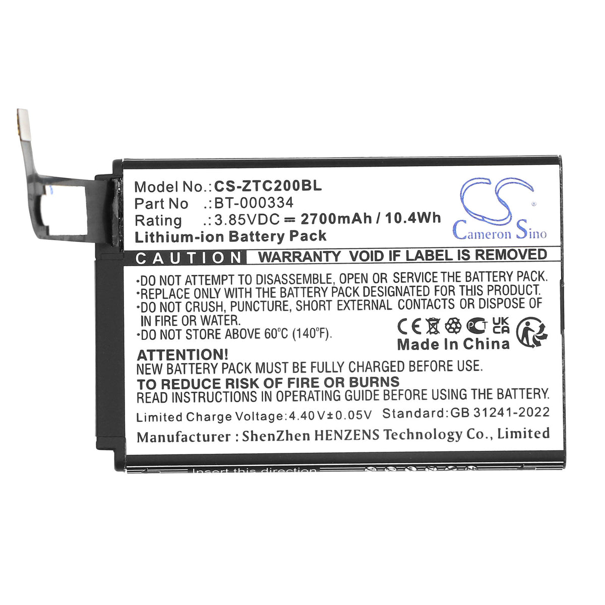 Replacement Battery for Zebra TC20 – Barcode Scanner – 2700mAh / 3.85V