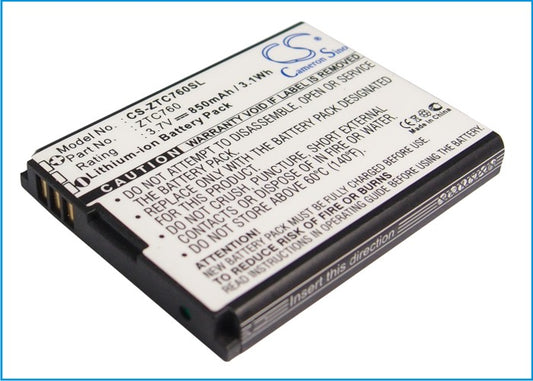 Replacement Battery for ZTE | MetroPCS | Telstra C76 – Mobile, SmartPhone – 850mAh / 3.7V - image 1
