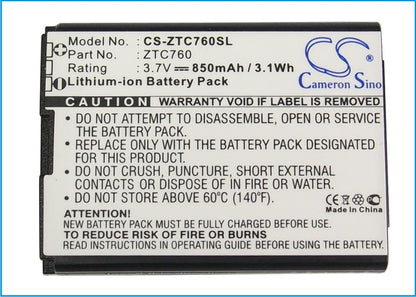 Replacement Battery for ZTE | MetroPCS | Telstra C76 – Mobile, SmartPhone – 850mAh / 3.7V - image 5