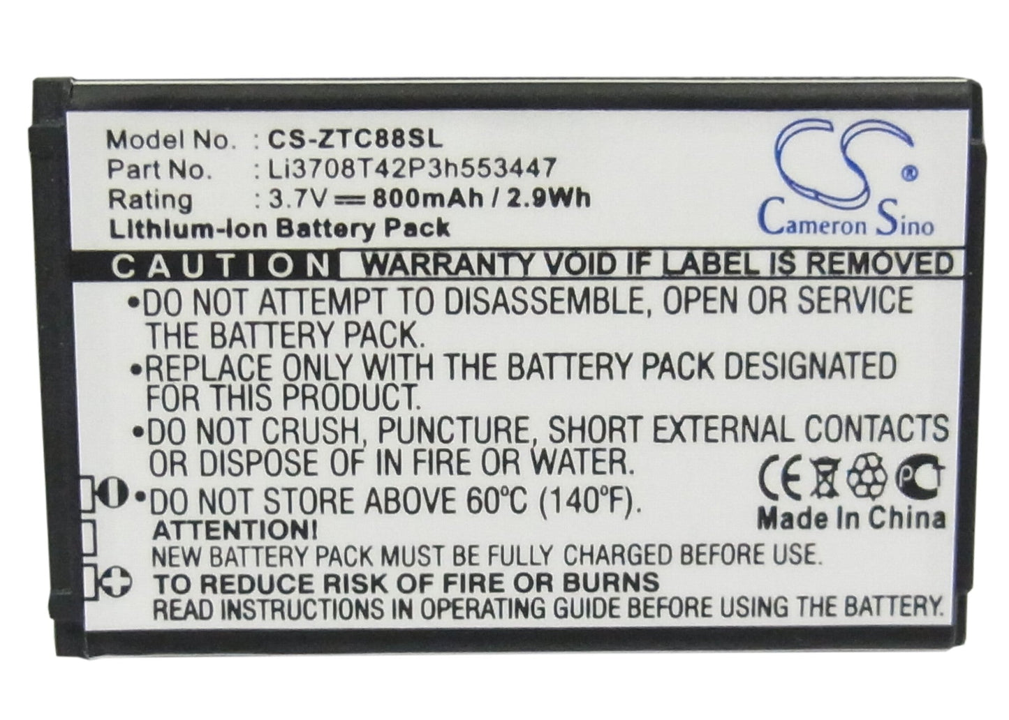 Replacement Battery for T-Mobile  Affinity – Mobile, SmartPhone – 800mAh / 2.96Wh / 3.7V