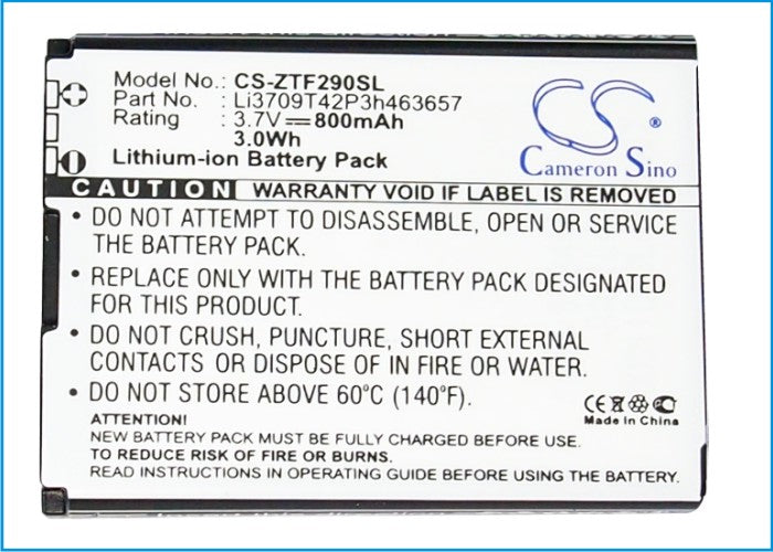 Replacement Battery for Vodafone  547 – Mobile, SmartPhone – 800mAh / 2.96Wh / 3.7V