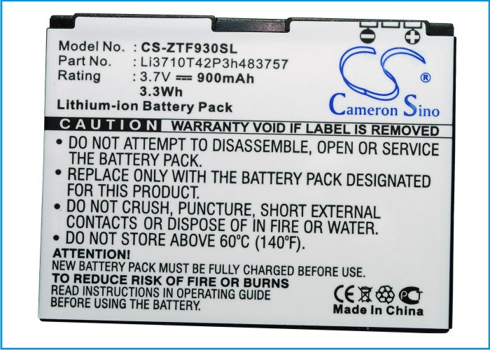 Replacement Battery for T-Mobile  Aspect – Mobile, SmartPhone – 900mAh / 3.33Wh / 3.7V