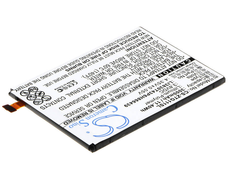 Replacement Battery for ZTE  G111 – Mobile, SmartPhone – 3000mAh / 11.40Wh / 3.8V