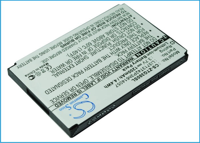 Replacement Battery for Telstra | ZTE G380 – Mobile, SmartPhone – 1200mAh / 3.7V - image 1