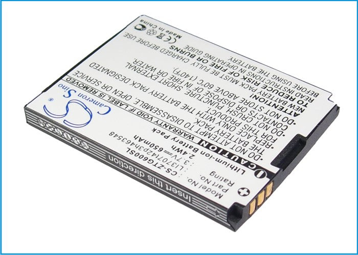 Replacement Battery for ZTE G6 – Mobile, SmartPhone – 650mAh / 3.7V - image 1