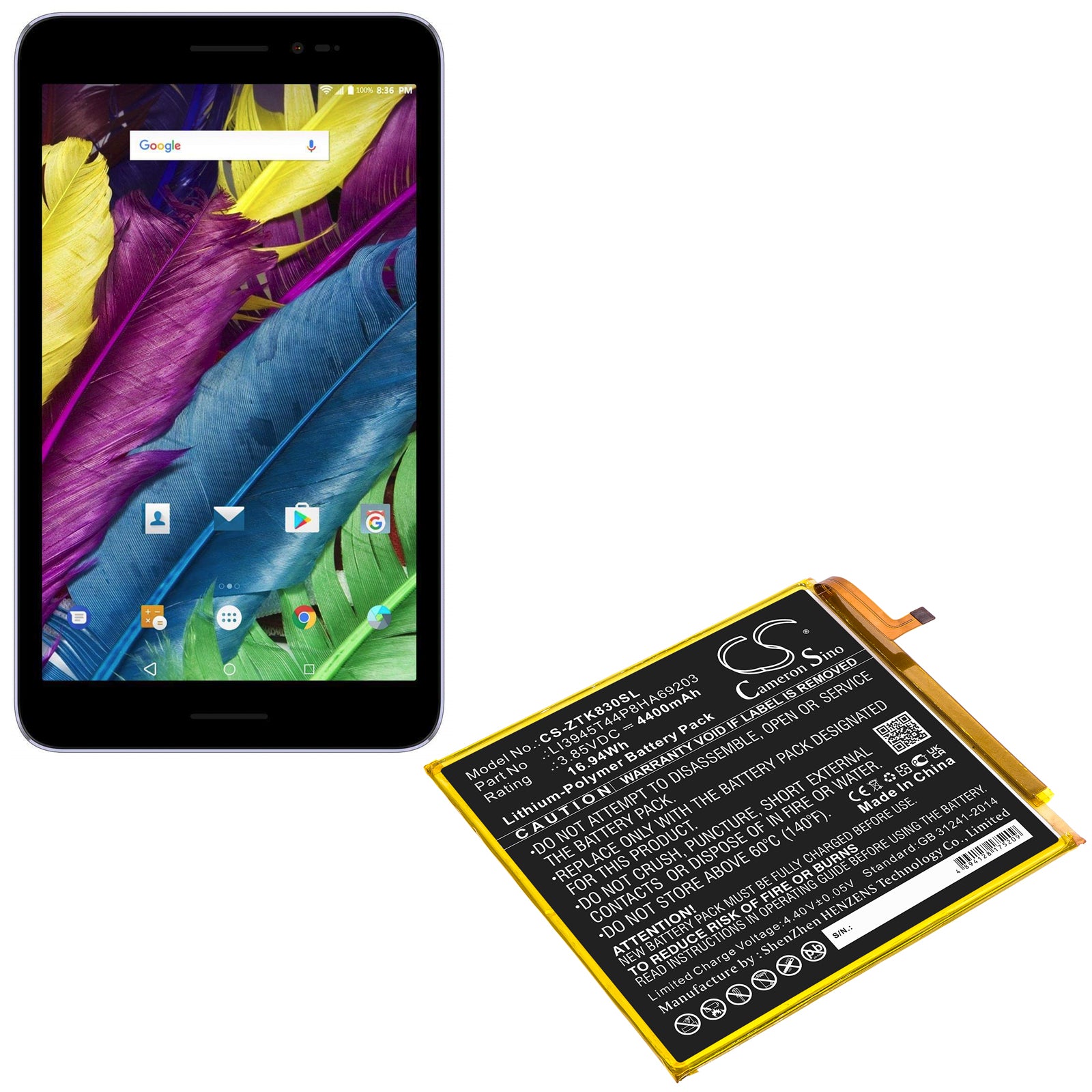 Replacement Battery for ZTE Grand X View 2 – Tablet – 4400mAh / 3.85V - image 5