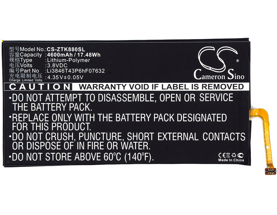 Replacement Battery for AT&T | ZTE Trek 2 HD – Tablet – 4600mAh / 3.8V - image 5
