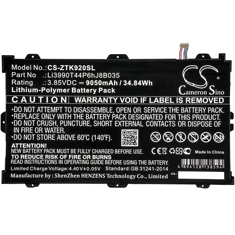 Replacement Battery for ZTE Primetime – Tablet – 9050mAh / 3.85V - image 3