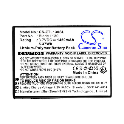 Replacement Battery for ZTE Blade L130 – Mobile, SmartPhone – 1450mAh / 3.7V