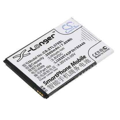 Replacement Battery for ZTE Blade L2 Plus – Mobile, SmartPhone – 2000mAh / 3.8V - image 1