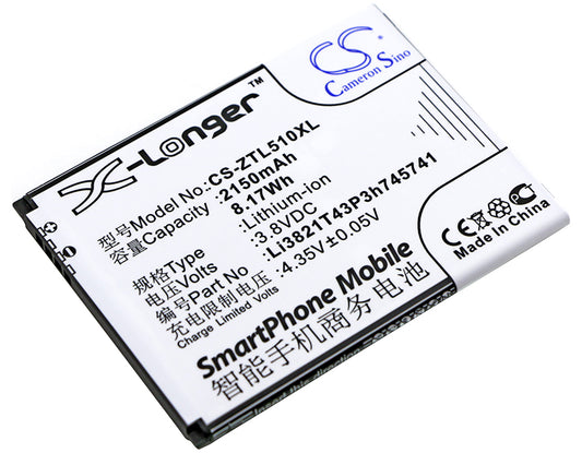 Replacement Battery for ZTE | NOS Blade L5 Plus – Mobile, SmartPhone – 2150mAh / 3.8V - image 1