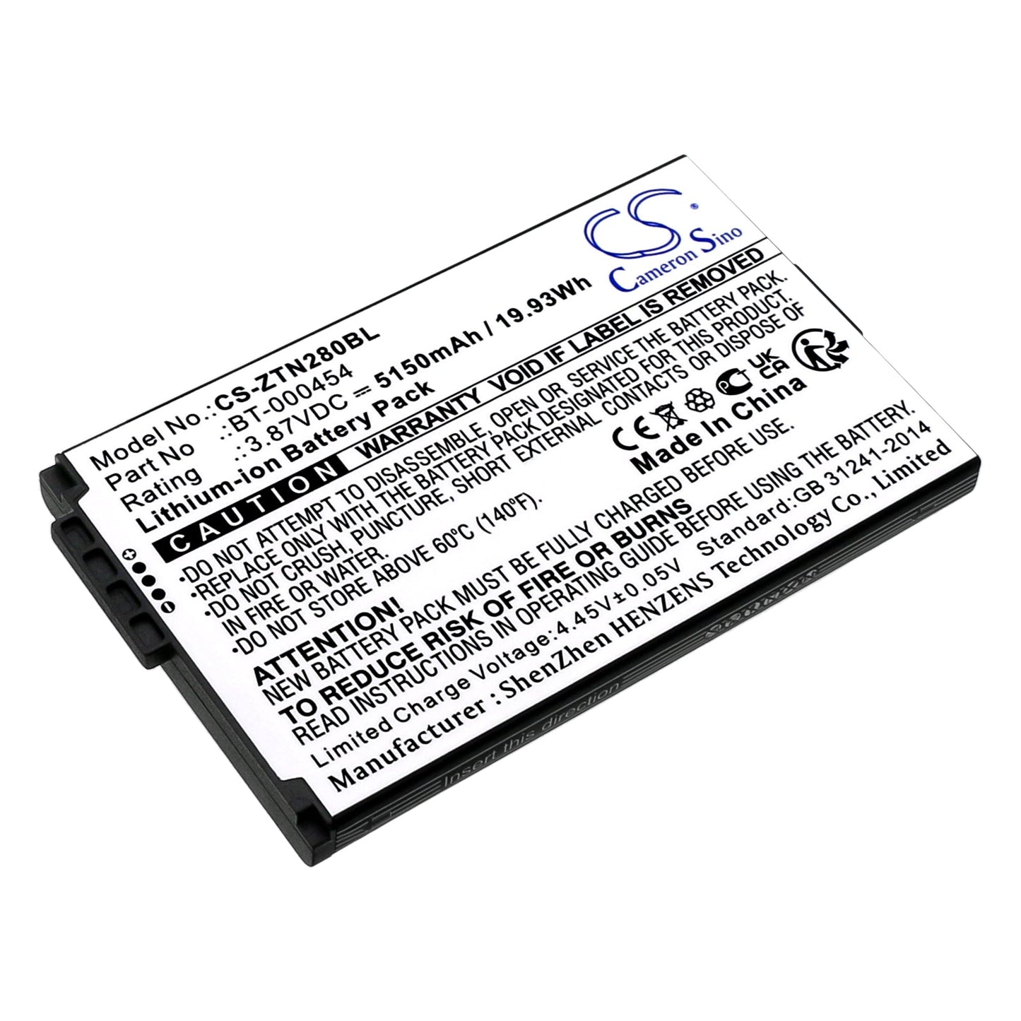 Replacement Battery for Zebra  TC15 – Barcode Scanner – 5150mAh / 19.93Wh / 3.87V